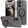 thumbnail image 1 of for iPhone 12 Case with Magnetic Invisible Ring Stand [Full Camera Lens Protection] [Compatible with Mag-Safe] Military-Grade Drop Matte Translucent Slim Phone Cases for iPhone 12 6.1",Black, 1 of 14