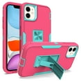 thumbnail image 1 of for iPhone 12 Case: Military Grade Protection Shockproof Phone Cover Build-in Hidden Kickstand & Rugged TPU Shell | Matte Durable Drop Proof Heavy Duty Case,Rose+Green, 1 of 6