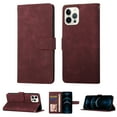 thumbnail image 1 of iPhone 12 Case, iPhone 12 Pro Wallet Case, Luxury RFID Blocking Card Holder Slot, Stand Premium PU Leather & Soft TPU Back Shockproof Flip Folio Book Magnetic Cover For iPhone 12 Pro / 12 6.1",Winered, 1 of 10