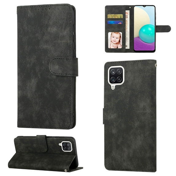 iPhone 12 Case, iPhone 12 Pro Wallet Case, PU Leather Kickstand Wallet Card RFID Blocking Magnetic Folio Holder with Strap, Book Style Anti-Scratch Phone Case For iPhone 12 Pro / 12 6.1",Black