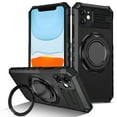 thumbnail image 1 of For iPhone 12 Case with Ring Stand,2-Layer Full Body Heavy Duty Shockproof Rugged,Non-Slip Protective Phone Case for iPhone 12,360°Rotatable Ring Holder Magnetic Kickstand,Black, 1 of 11