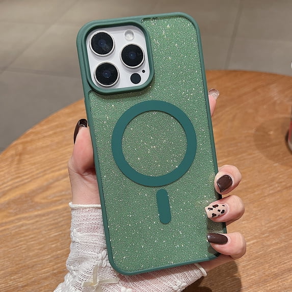 for iPhone 12 Case, Sparkly Glitter Bling Back, Magnetic Support for MagSafe Shockproof Case, Crystal and Clear High-Duty Protection for iPhone 12 Case -Sparkly Glitter