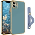 thumbnail image 1 of iPhone 12 Case, iPhone 12 Phone Case, Slim Fit Soft TPU with Adjustable Wristband Kickstand Scratch Resistant Shockproof Protective Cover for Apple iPhone 12 6.1 Inch 2020, Blue Grey, 1 of 18