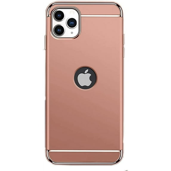 iPhone 12 Case/iPhone 12 Pro Case, 3-in-1 Luxury Hybrid Hard Plastic with Gold Trim Matte Finish Slim Thin Phone Case for Apple iPhone 12/12 Pro (6.1")(2020)