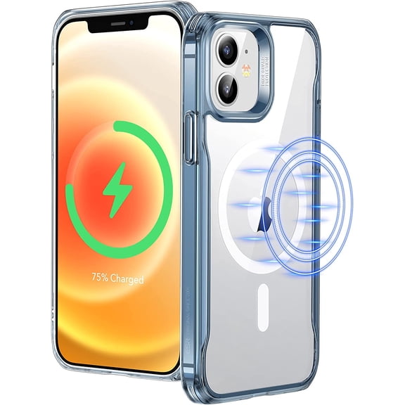 for iPhone 12 Case/iPhone 12 Pro Case, Compatible with MagSafe, Scratch-Resistant Back, Grippy Protective Frame, Phone Case for iPhone 12/12 Pro, Sidekick Hybrid Case (HaloLock), Blue