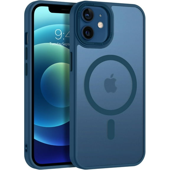 for iPhone 12 Case, iPhone 12 Pro Case, [Compatible with Magsafe] Slim Fit Shockproof Translucent Matte Protective Women Men Girls Boys Case Cover for iPhone 12/12 Pro 6.1'', Blue