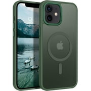 for iPhone 12 Case, iPhone 12 Pro Case, [Compatible with Magsafe] Slim Fit Shockproof Translucent Protective Women Men Girls Boys Case Cover for iPhone 12/12 Pro 6.1'', Dark Green
