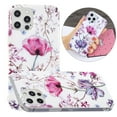 thumbnail image 1 of iPhone 12 Case, iPhone 12 Pro Case, Mantto Cute Slim Fit Hybrid Shockproof Soft TPU Silicone Rubber Bumper Patterned Painted Print Back [6.1 inch] Phone Cover For Apple iPhone 12/12 Pro, Lotus, 1 of 6