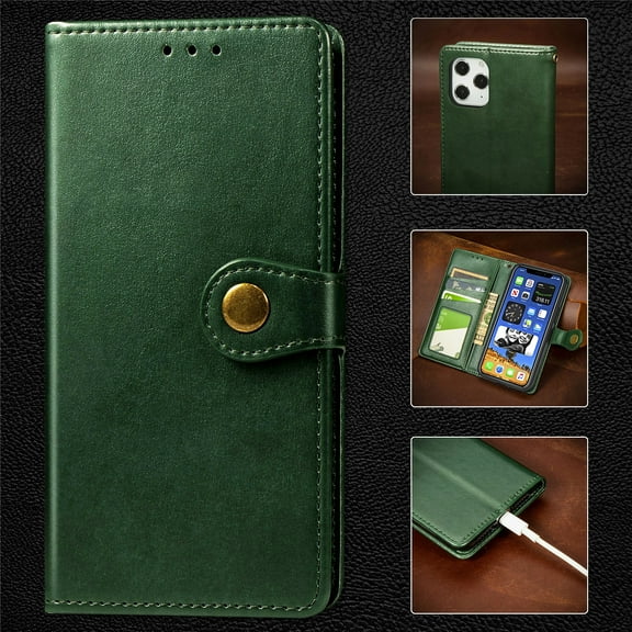 iPhone 12 Case, iPhone 12 Pro Case, Mantto Wallet with Card Holder Slots Premium PU Leather Magnetic Flip Cover with Kickstand, Shockproof TPU Interior Case For Apple iPhone 12/12 Pro 6.1", Green