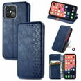 thumbnail image 1 of iPhone 12 Case,iPhone 12 Pro Case,PU Leather TPU Wallet Cover with Card Holder Kickstand Hidden Magnetic Adsorption Shockproof Flip Folio Cell Phone Case for Apple iPhone 12/12 Pro 6.1" 2020, Blue, 1 of 1