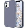 thumbnail image 1 of iPhone 12 Case iPhone 12 Pro Case Silicone Soft Gel Rubber Microfiber Lining Cushion Protective Cover Women Men- Lavender Grey, 1 of 16