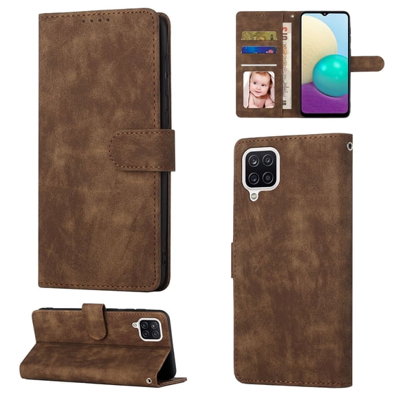 iPhone 12 Case, iPhone 12 Pro Wallet Case, PU Leather Kickstand Wallet Card RFID Blocking Magnetic Folio Holder with Strap, Book Style Anti-Scratch Phone Case For iPhone 12 Pro / 12 6.1",Brown