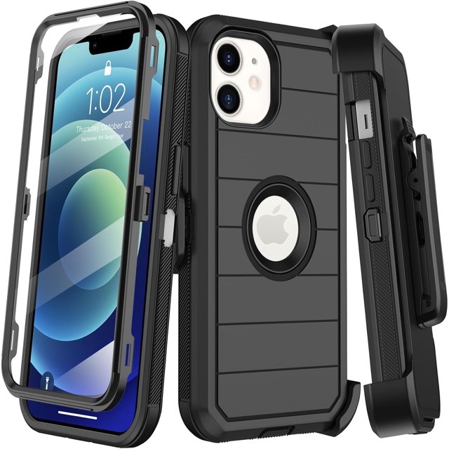 for iPhone 12 Case,iPhone 12 Pro Case with Belt Clip Holster,Builtin