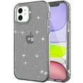 thumbnail image 1 of iPhone 12 Clear Case, iPhone 12 Pro Case, Dteck Bling Glitter Transparent Clear Case Sparkle Flexible Soft TPU Protective Cover for Apple iPhone 12 / iPhone 12 Pro 6.1 inch, Black, 1 of 6