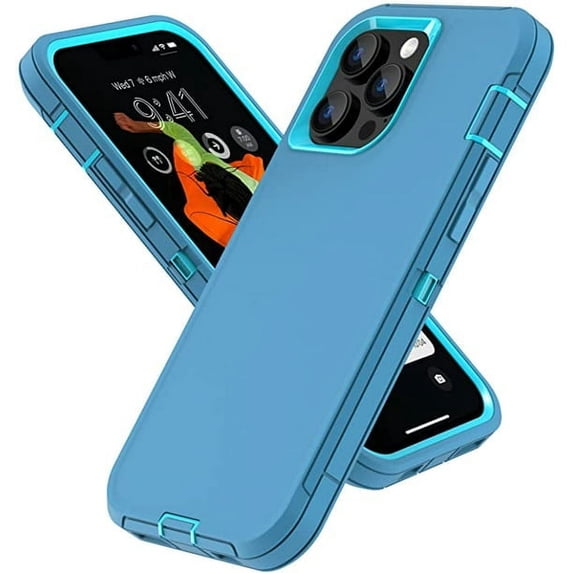 Entronix Heavy Duty Case Compatible with iPhone 12 / 12 Pro, Shockproof Hard Cover, Teal Blue