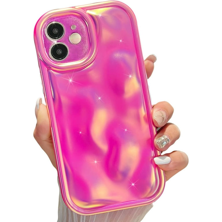 iPhone 12 Holographic Case, Cute Laser 3D Water Ripple Bling