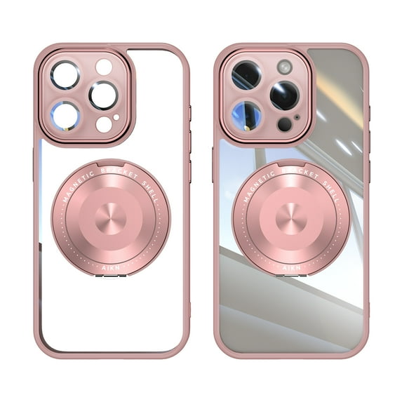 for iPhone 12 Magnetic Clear Case Compatible with MagSafe, Drop Protection Ultra Slim Shockproof Anti-Scratch Phone Case with Camera Lens Protector Dust-Proof for Men Women - Pink