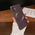 thumbnail image 1 of For iPhone 12 Matte Case, Allytech Ultra Thin Stylish Frameless Magnetic Cover [Support Wireless Charging] Compatible with MagSafe Camera Lens Protector Hard Protective Shell, Darkpurple, 1 of 8