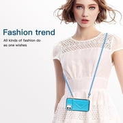 iPhone 12 Mini Case 5.4 Inch, Built-in Stand Wallet Case, Adjustable Crossbody Shoulder Strap, Slim Fit Lightweight Case, Synthetic Leather Protective Card Holder Cover Blue