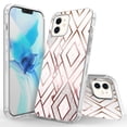 thumbnail image 1 of iPhone 12 Mini Case (5.4 Inch Display), Rosebono Bling Glitter Sparkle Diamond Rhombus Marble Graphic Fashion Cute Colorful Skin Cover Shockproof Case for iPhone 12 Mini, 1 of 5