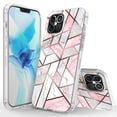 thumbnail image 1 of iPhone 12 Mini Case (5.4 Inch Display), Rosebono Bling Glitter Sparkle Laser Polygon Marble Graphic Fashion Cute Colorful Skin Cover Shockproof Case for iPhone 12 Mini, 1 of 5