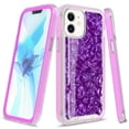 thumbnail image 1 of iPhone 12 Mini Case (5.4"), Rosebono Graphic Design Shockproof Impact Resistant Protective Full-Body Rugged Clear Hybrid Bumper Case for iPhone 12 Mini (Purple Shell), 1 of 5