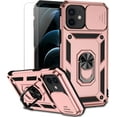 thumbnail image 1 of for iPhone 12 Mini Case with Camera Lens Cover Screen Protector, Dual Layer Military Grade Drop Protection Magnetic Ring Holder Kickstand Protective Phone Case for iPhone 12 Mini 5.4 inch (Rose Gold), 1 of 17