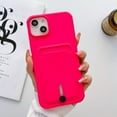 thumbnail image 1 of for iPhone 12 Mini Case with Card Holder Cover Microfiber Inner Lining Liquid Silicone Credit Card ID Slot Slim Soft TPU Rubber Shockproof Protective Wallet Phone Case for iPhone 12 Mini, Rose, 1 of 9