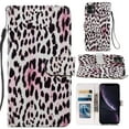 thumbnail image 1 of iPhone 12 Mini Case with Card Holder & Hand Strap, Allytech PU Leather Soft TPU Back Shockproof Magnetic Button Kickstand Wallet Case for iPhone 12 Mini 5.4 inch 2020, Leopard, 1 of 2