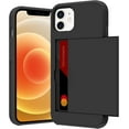 thumbnail image 1 of for iPhone 12 Mini Case with Card Holder,for iPhone 12 Mini Wallet Case Anti-Scratch Dual Layer Hidden Pocket Case Shockproof Cover Compatible with iPhone 12 Mini-Black, 1 of 12