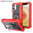 thumbnail image 1 of iPhone 12 Mini Case - Heavy Duty Hybrid Rugged Dual Layer Protective Shockproof Kickstand Cover with Ring Holder for Apple iPhone 12 Mini 5.4", K, 1 of 7