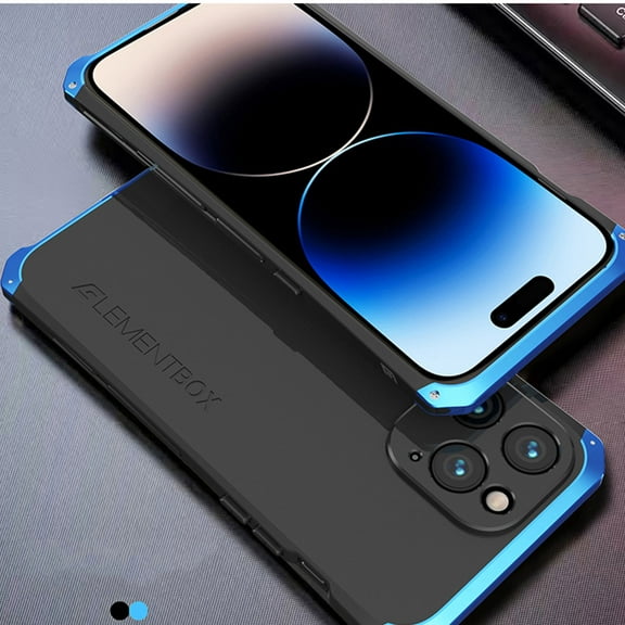 for iPhone 12 Mini Case Heavy Duty Metal Aluminum Bumper PC Hard Back [Shockproof][Dropproof][Dust-Proof][Military Grade] Rugged Full Body Protection Cover Case for iPhone 12 Mini, Blackblue