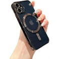 thumbnail image 1 of for iPhone 12 Mini Case Magnetic Clear with Camera Lens Protector Full Protection MagSafe Electroplated Luxury Silicone Shockproof Protective Case Cover 5.4 Inch - Black, 1 of 11