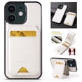 thumbnail image 1 of for iPhone 12 Mini Case Wallet with Card Holder for Women Men Compatible with Magsafe Wallet Detachable Magnetic 2 in 1 Stand Credit Card Slots PU Leather Shockproof Phone case-Off, White, 1 of 10