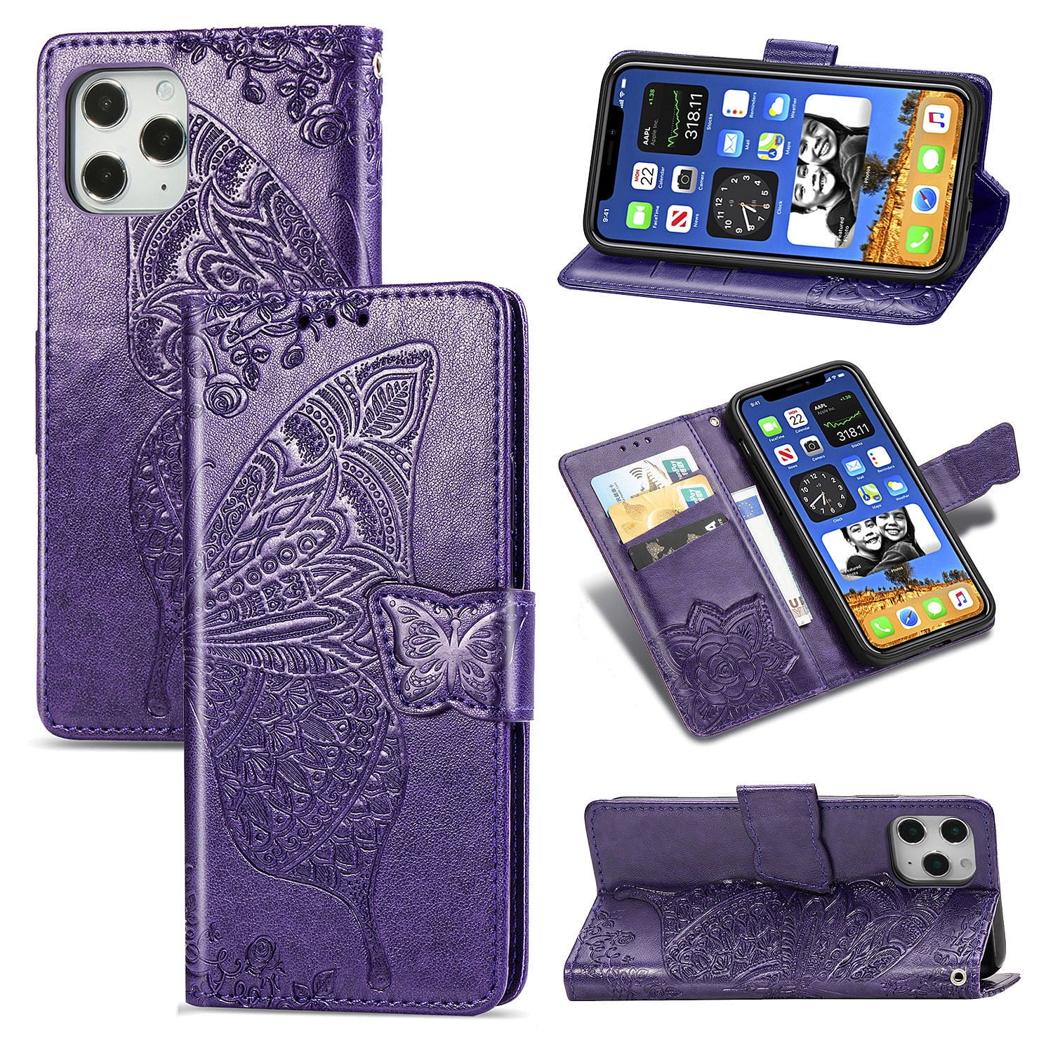 iPhone 12 Mini Case, iPhone 12 Mini Wallet Folio Case Magnetic Closure ...