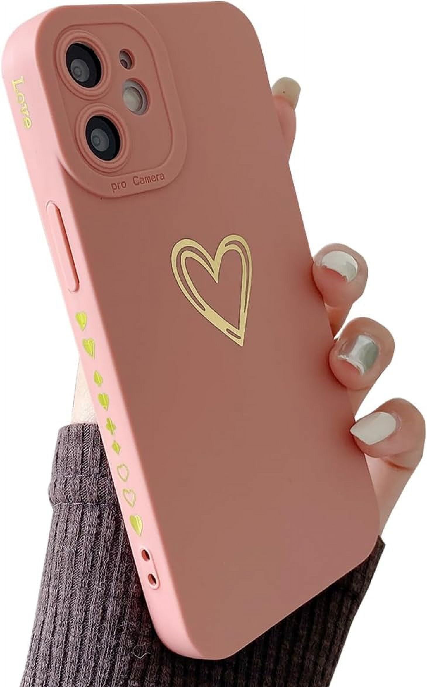iPhone 12 Mini Case for Girls,Cute Phone Cases Women Heart Pattern Soft  Silicone Protective Cover for iPhone 12 Mini 5.4 inch -Pink - Walmart  Business Supplies, image size:1460x2348