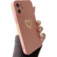 thumbnail image 1 of iPhone 12 Mini Case for Girls,Cute Phone Cases Women Heart Pattern Soft Silicone Protective Cover for iPhone 12 Mini 5.4 inch -Pink, 1 of 8