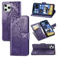 thumbnail image 1 of iPhone 12 Mini Case, iPhone 12 Mini Wallet Folio Case Magnetic Closure RFID Blocking Card Slots Kickstand Shockproof Absorption Double Protection Case for Apple iPhone 12 Mini, Purple, 1 of 8
