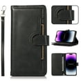 thumbnail image 1 of for iPhone 12 Mini Phone Case,for iPhone 12 Mini Wallet Case RFID Blocking 8 Card Slots Holder & 1 Cash Pocket & 1 Outer Pouch,Wrist Strap,Shockproof Leather Magnetic Flip Stand Cover,Black, 1 of 9