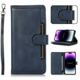 thumbnail image 1 of for iPhone 12 Mini Phone Case,for iPhone 12 Mini Wallet Case RFID Blocking 8 Card Slots Holder & 1 Cash Pocket & 1 Outer Pouch,Wrist Strap,Shockproof Leather Magnetic Flip Stand Cover,Darkblue, 1 of 9