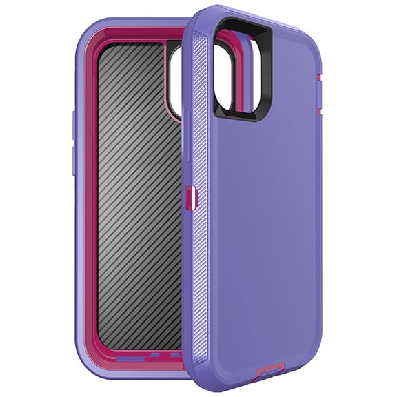 For iPhone 12 Mini Shockproof Heavy Duty Full Body Protection Hybrid Defender Rugged Case with Holster