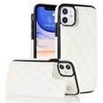 thumbnail image 1 of for iPhone 12 Mini Wallet Case with Card Holder RFID Blocking, Kickstand Card Slots Case, Dimaond Patterned Elegent PU Leather,Double Back Flip Magnetic Clasp and Durable Shockproof Cover,White, 1 of 8