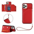 thumbnail image 1 of for iPhone 12 Mini Wallet Case with Card Holder, for iPhone 12 Mini Case with RFID Blocking Card Slots, Double Magnetic Clasp Durable Shockproof Kickstand Detachable Wrist Strap Cover,Red, 1 of 11