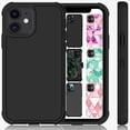 thumbnail image 1 of iPhone 12 iPhone 12 PRO 2020 6.1 Inch A2172 A2402 A2406 A2404 A2403 Bumper Case with AirCushion Corners & 360Â° Rotatable Belt Clip - Black(with Holster), 1 of 5