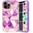 thumbnail image 1 of iPhone 12 PRO Max 2020 6.7 Inch A2342 A2410 A2412 A2411 Lightweight Slim Embedded Print Soft Silicone Durable Cover - Purple Marble, 1 of 5
