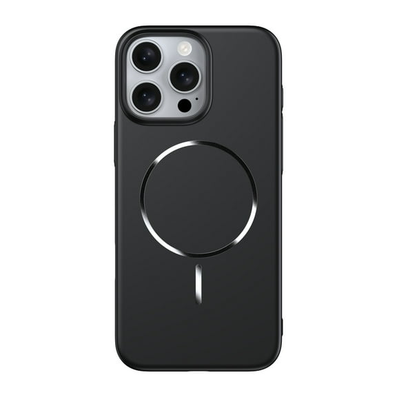 For iPhone 12 Phone Case,Compatible with Mag-Safe,Glossy Ultra Slim Shockproof Anti-Scratch Drop Proof Protection Skin Feel Anti-fingerprint Thin Fit Phone Case Cover,Black