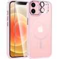 thumbnail image 1 of for iPhone 12 Phone Case: Magnetic Matte Textured Military Grade Drop Protection Translucent Cell Phone Cover - Slim Rugged Durable Shockproof Protective Bumper Cases- 6.1 inches, 1 of 14
