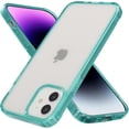 thumbnail image 1 of for iPhone 12 Phone Case, Shockproof for iPhone 12 Pro Case,  Grade Drop Protection, Protective Hard Back Slim Translucent Case for iPhone 12/12Pro 6.1'', Translucent Green, 1 of 11