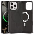 thumbnail image 1 of for iPhone 12 Pro / 12 6.1" Case, Built-in Magnetic Compatible with Mag-Safe, [Anti-Scratch Skin-Friendly Microfiber Lining], PU Leather Slim Shockproof Cover Support Magnetic Car Mount, Black, 1 of 7