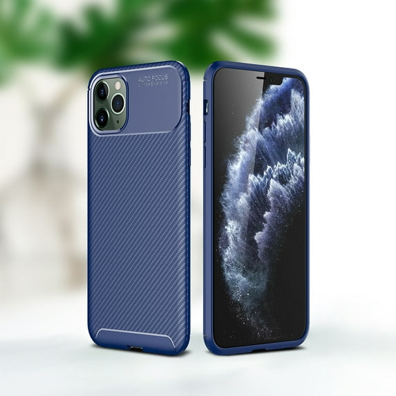 for iPhone 12 Pro / 12 6.1" Case Carbon Fiber Patterned, Military-Grade Drop Protection Cover, Slim Shockproof TPU Rubber for iPhone 12 Pro / 12 6.1" Anti-Scratch,Supports Wireless Charging,Blue